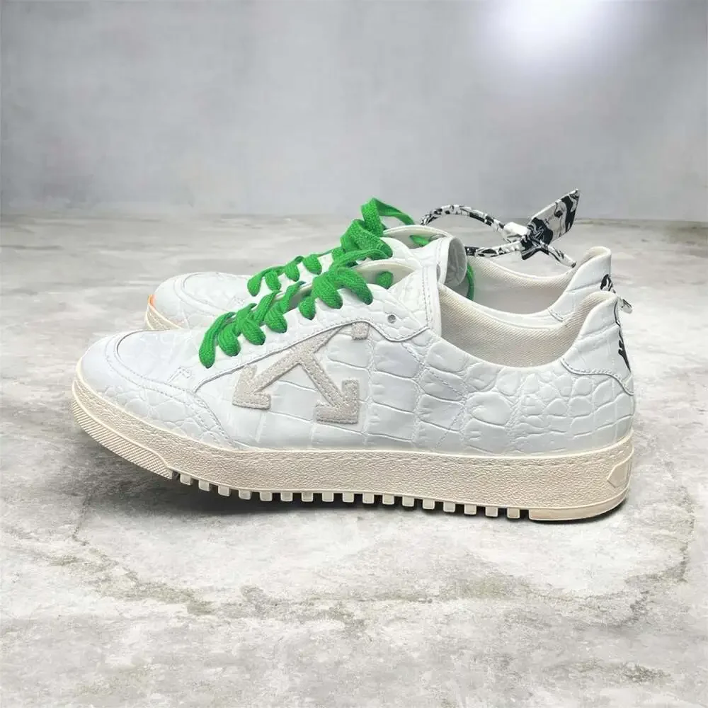Off-White c/o Virgil Abloh 2.0 White Crocodile-Embossed Leather